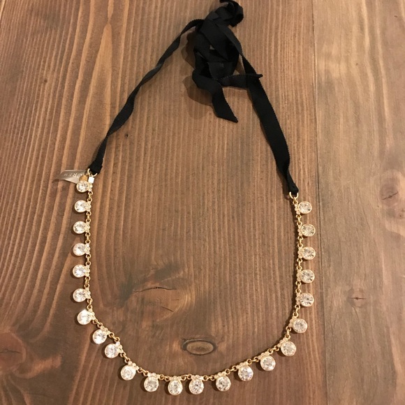 J. Crew Jewelry - NWT J Crew Crystal Grosgrain Ribbon Necklace